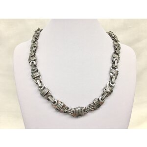 Stainless steel necklace 55 cm long 1 cm wide silver