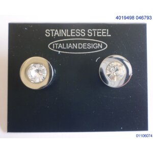 Stainless steel earring with crystal stone