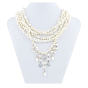 bead necklace, Venture, for women, pearl chain, cream,...