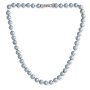 Bead chain, Venture, for women, gray, silver-colored rhinestone-studded chain closure
