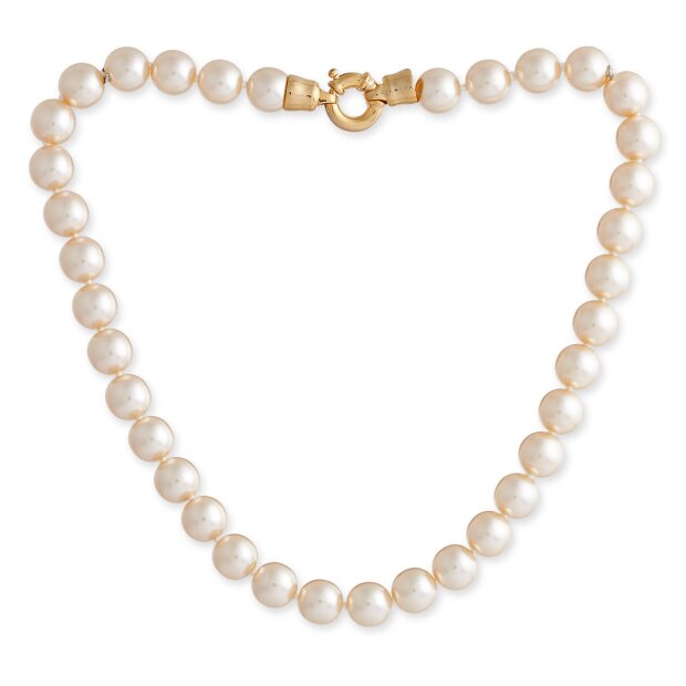 Venture, pearl necklace, for women, cream rose color with gold-colored closure