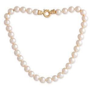 Venture, pearl necklace, for women, cream rose color with...