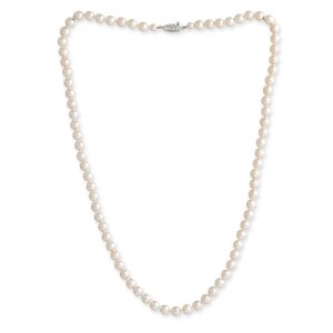 Glass bead chain, for women, Venture, cream rose light with rhinestone-studded, silver colored hook closure