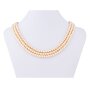 Necklace, Tillberg, for women, three rows glass pearl neacklace bead chain parallel brought together to one chain, cream rose coloured,gold colour