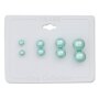 Earrings, pearls, light blue, set with different sizes, 4 pairs