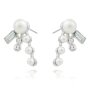 earrings with pearls, abstract design, small pearls, shining applications