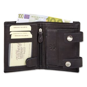Real leather biker wallet with additional chain 12 cm x 9...
