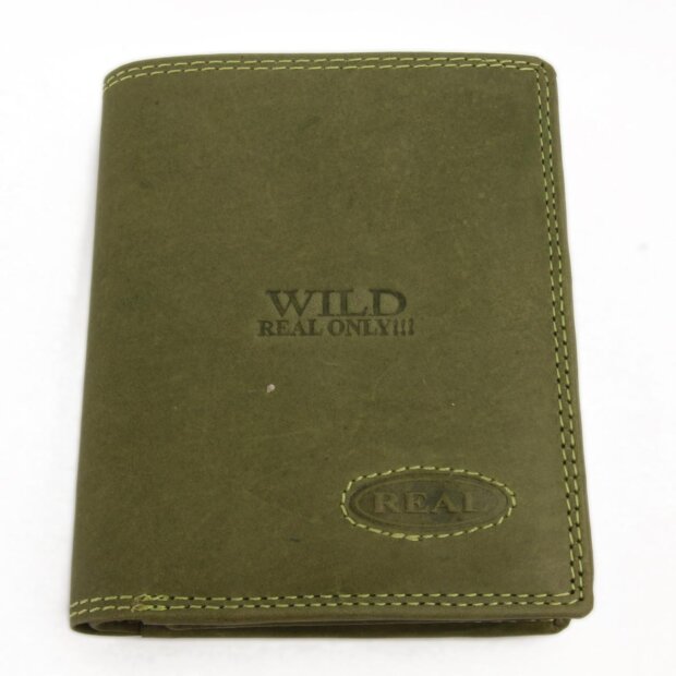Wallet made from real water buffalo leather green