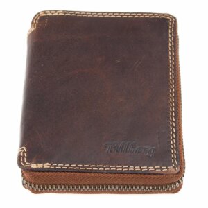 Wallet made of real leather 13 cm x 10 cm x 2 cm